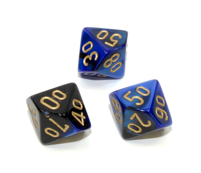 Chessex Polyhedral Dice Set: Gemini (Black-Blue/Gold)