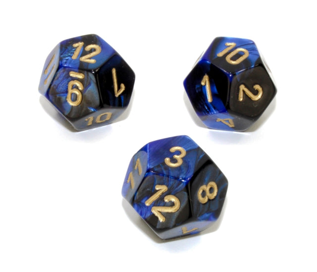Chessex Polyhedral Dice Set: Gemini (Black-Blue/Gold)