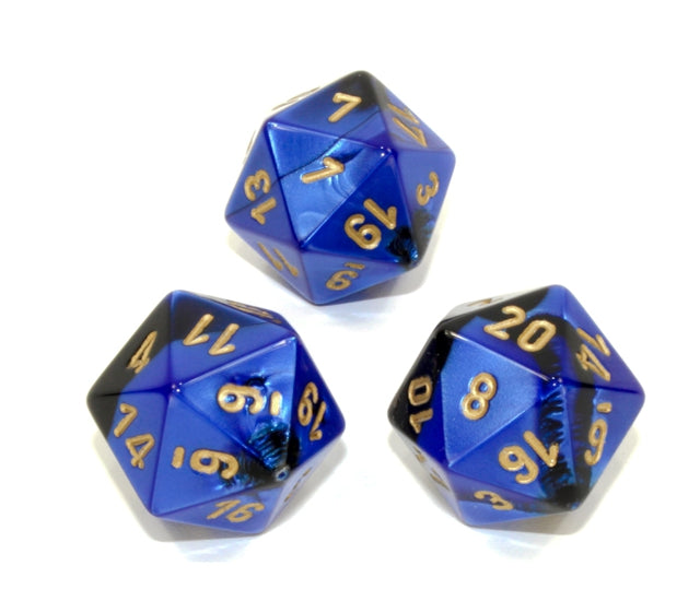 Chessex Polyhedral Dice Set: Gemini (Black-Blue/Gold)