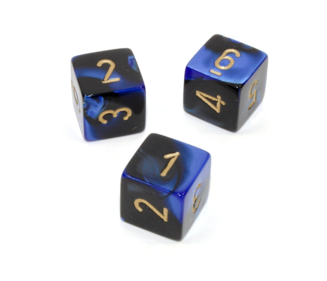 Chessex Polyhedral Dice Set: Gemini (Black-Blue/Gold)