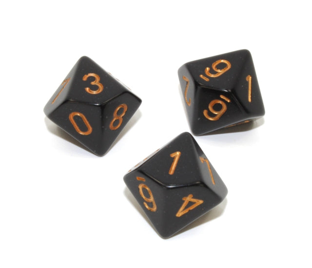 Chessex Polyhedral Dice Set: Opaque (Black/Gold)