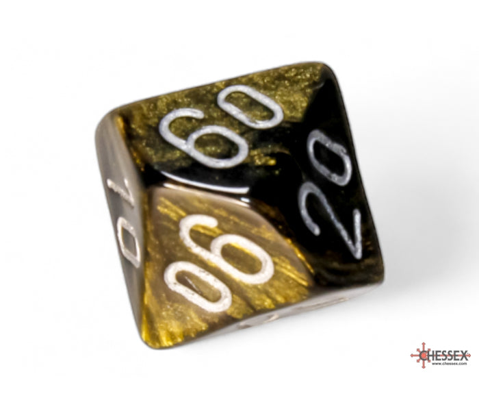 Chessex Polyhedral Dice Set: Leaf (Black Gold/Silver)