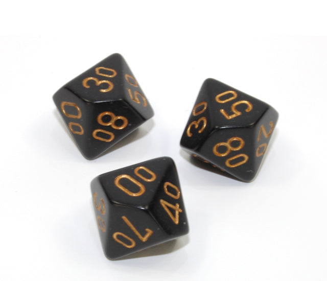 Chessex Polyhedral Dice Set: Opaque (Black/Gold)