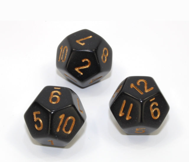 Chessex Polyhedral Dice Set: Opaque (Black/Gold)