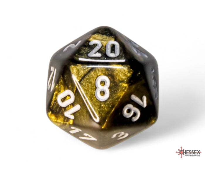 Chessex Polyhedral Dice Set: Leaf (Black Gold/Silver)