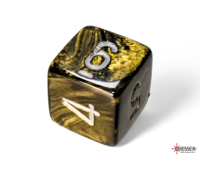Chessex Polyhedral Dice Set: Leaf (Black Gold/Silver)