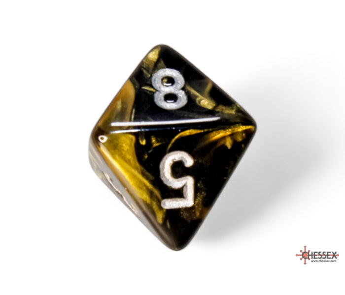 Chessex Polyhedral Dice Set: Leaf (Black Gold/Silver)