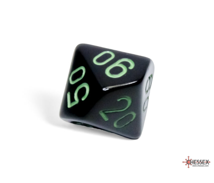 Chessex Polyhedral Dice Set: Opaque (Black/Green)