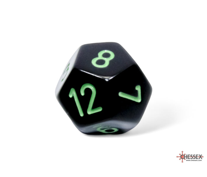 Chessex Polyhedral Dice Set: Opaque (Black/Green)
