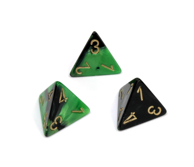 Chessex Polyhedral Dice Set: Gemini (Black-Green/Gold)