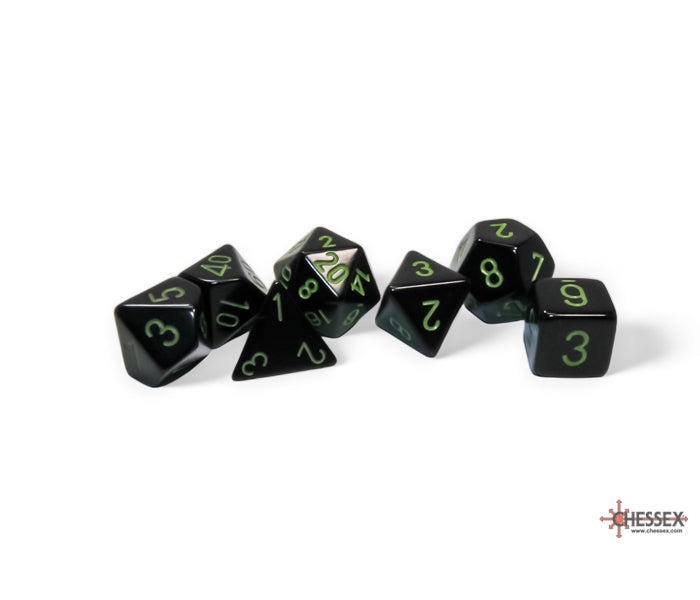 Chessex Polyhedral Dice Set: Opaque (Black/Green)