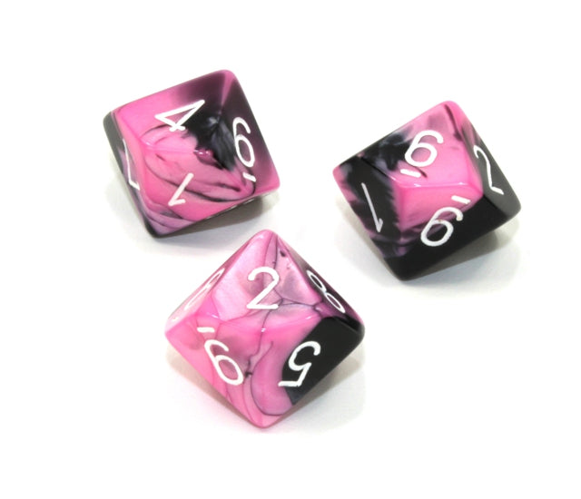 Chessex Polyhedral Dice Set: Gemini (Black-Pink/White)