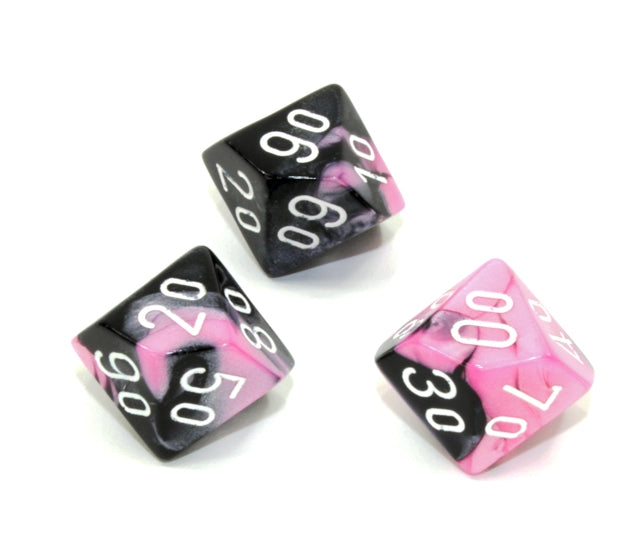 Chessex Polyhedral Dice Set: Gemini (Black-Pink/White)