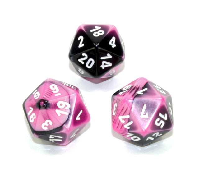 Chessex Polyhedral Dice Set: Gemini (Black-Pink/White)