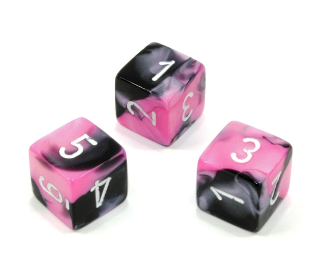 Chessex Polyhedral Dice Set: Gemini (Black-Pink/White)