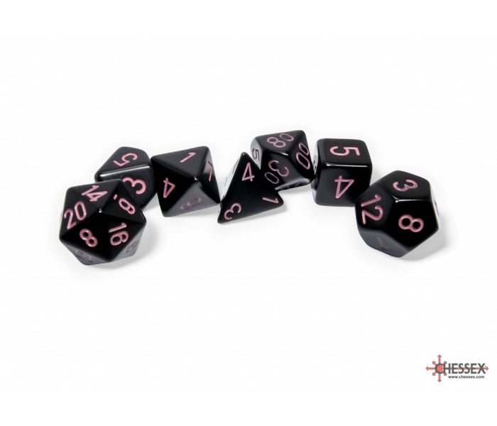 Chessex Polyhedral Dice Set: Opaque (Black/Pink)
