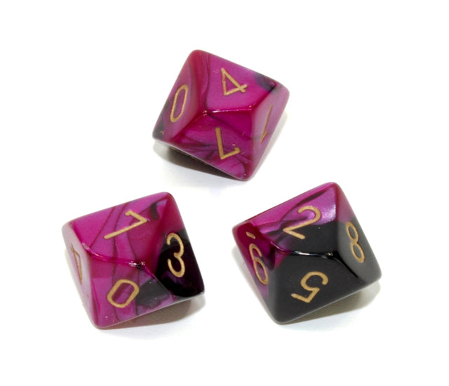 Chessex Polyhedral Dice Set: Gemini (Black-Purple/Gold)