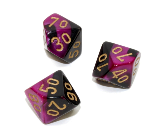 Chessex Polyhedral Dice Set: Gemini (Black-Purple/Gold)