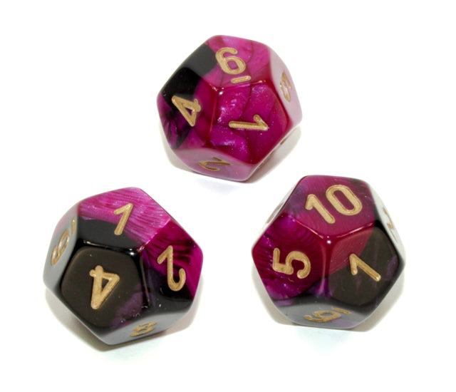 Chessex Polyhedral Dice Set: Gemini (Black-Purple/Gold)
