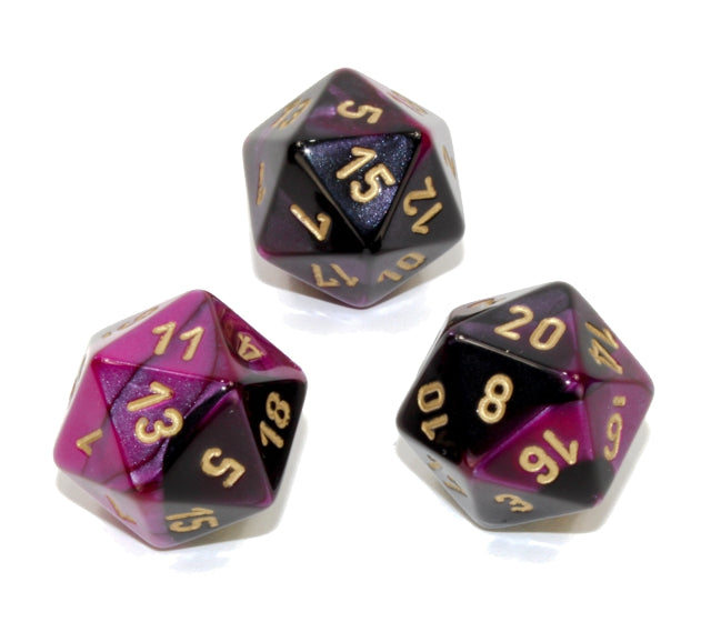 Chessex Polyhedral Dice Set: Gemini (Black-Purple/Gold)