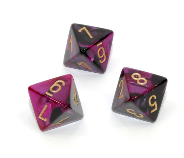 Chessex Polyhedral Dice Set: Gemini (Black-Purple/Gold)