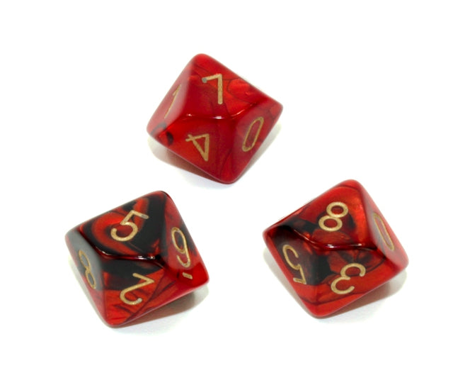 Chessex Polyhedral Dice Set: Gemini (Black-Red/Gold)