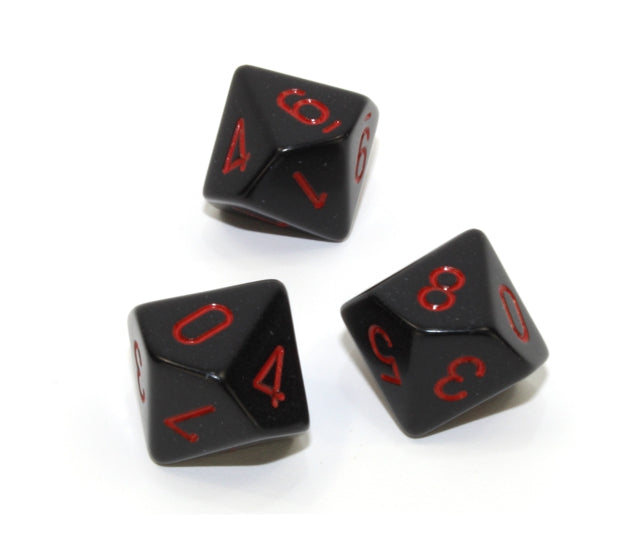 Chessex Polyhedral Dice Set: Opaque (Black/Red)
