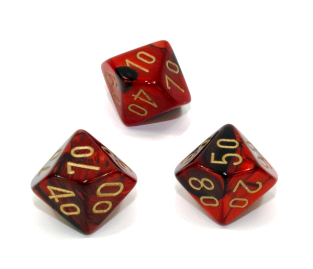 Chessex Polyhedral Dice Set: Gemini (Black-Red/Gold)