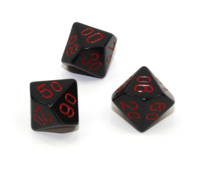 Chessex Polyhedral Dice Set: Opaque (Black/Red)