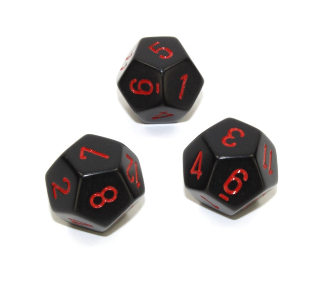 Chessex Polyhedral Dice Set: Opaque (Black/Red)