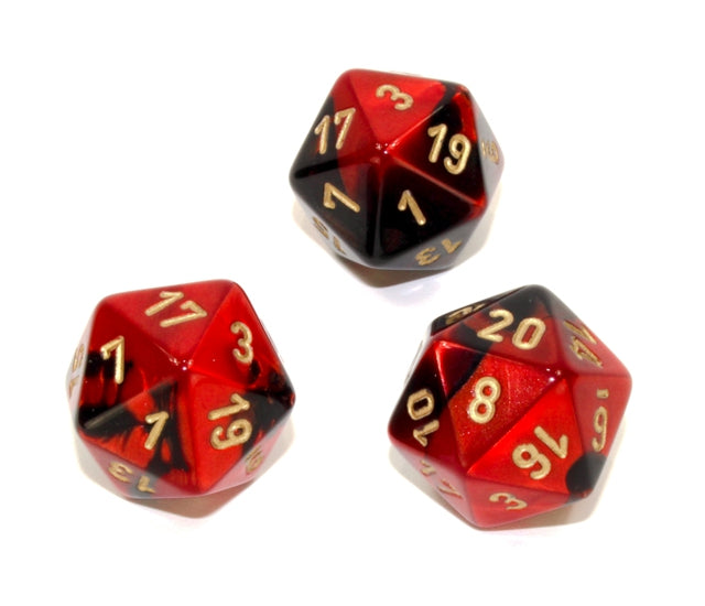 Chessex Polyhedral Dice Set: Gemini (Black-Red/Gold)