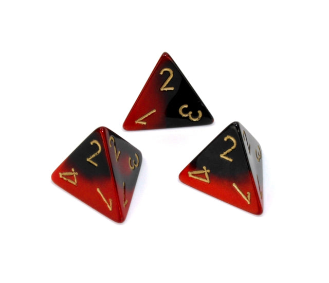 Chessex Polyhedral Dice Set: Gemini (Black-Red/Gold)