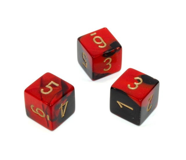 Chessex Polyhedral Dice Set: Gemini (Black-Red/Gold)