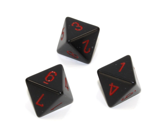 Chessex Polyhedral Dice Set: Opaque (Black/Red)