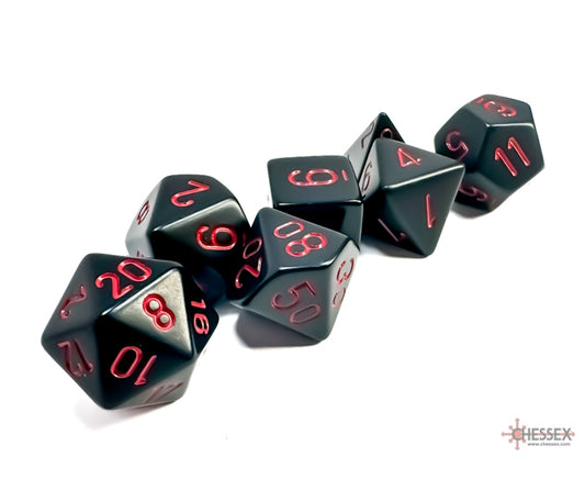 Chessex Polyhedral Dice Set: Opaque (Black/Red)
