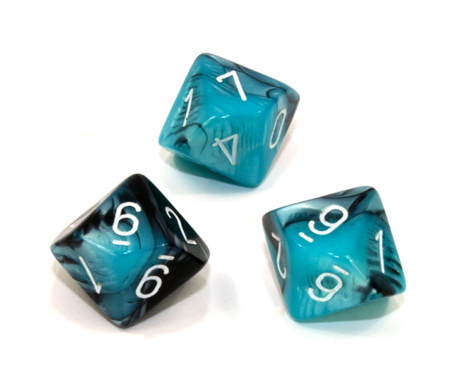 Chessex Polyhedral Dice Set: Gemini (Black-Shell/White)