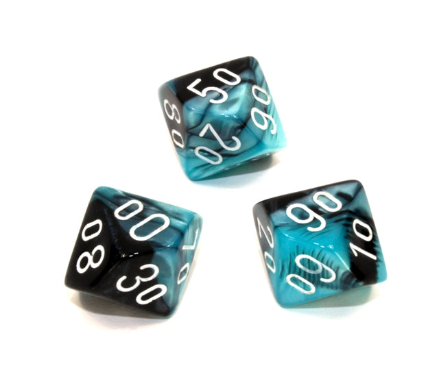 Chessex Polyhedral Dice Set: Gemini (Black-Shell/White)