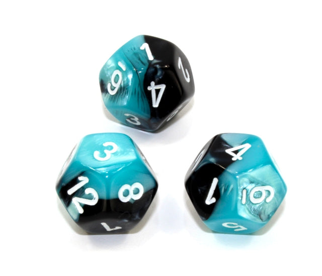 Chessex Polyhedral Dice Set: Gemini (Black-Shell/White)