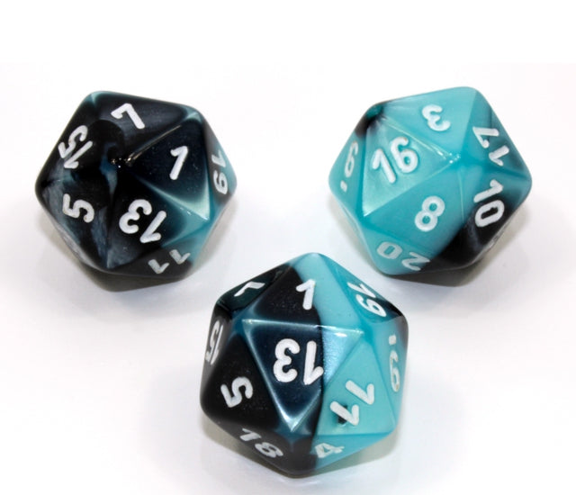 Chessex Polyhedral Dice Set: Gemini (Black-Shell/White)