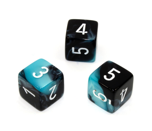 Chessex Polyhedral Dice Set: Gemini (Black-Shell/White)