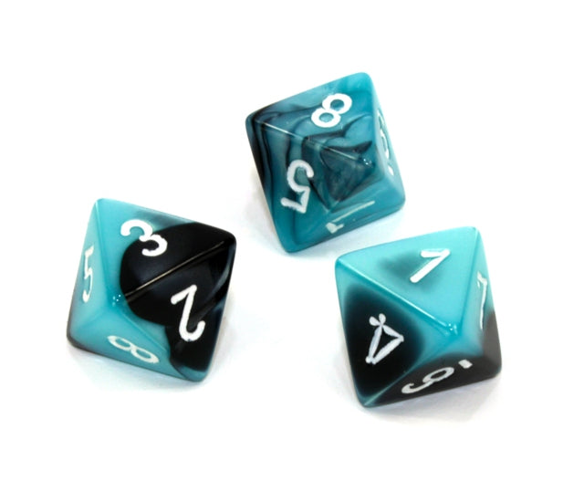 Chessex Polyhedral Dice Set: Gemini (Black-Shell/White)