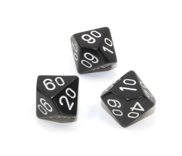 Chessex Polyhedral Dice Set: Opaque (Black/White)