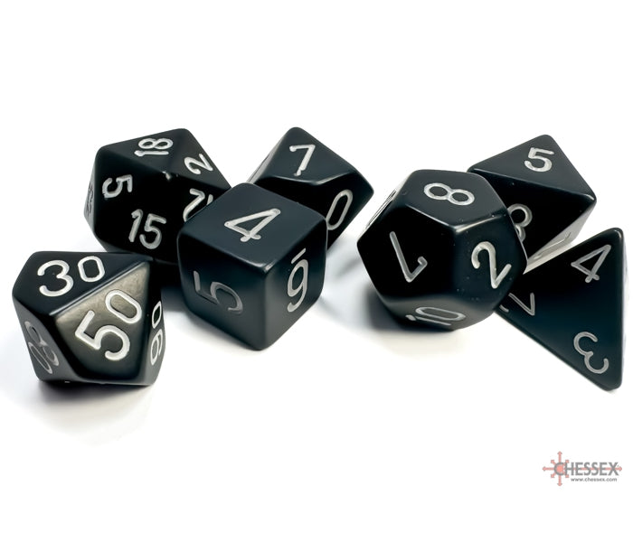 Chessex Polyhedral Dice Set: Opaque (Black/White)
