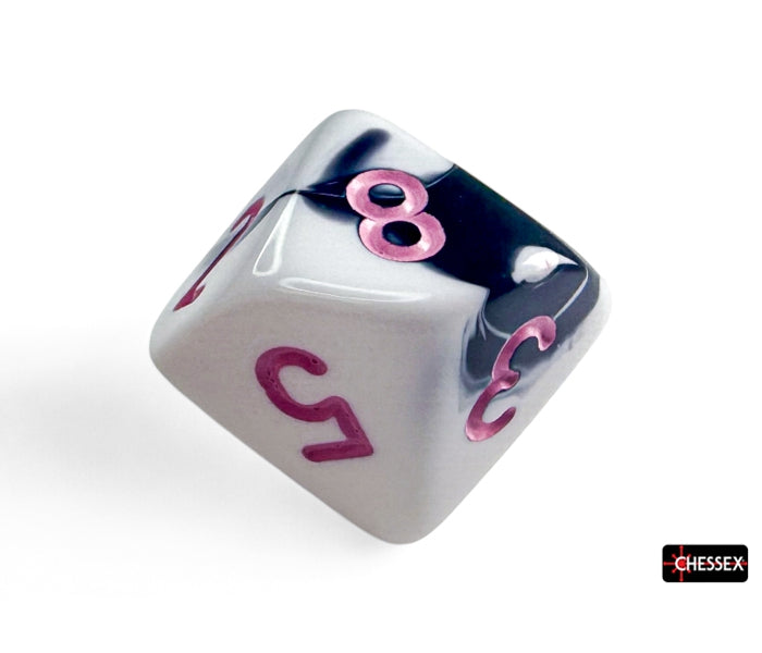 Chessex Polyhedral Dice Set: Gemini (Black-White/Pink)