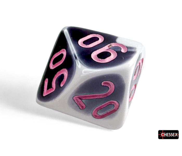 Chessex Polyhedral Dice Set: Gemini (Black-White/Pink)