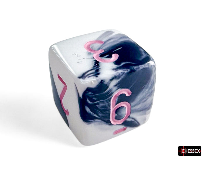 Chessex Polyhedral Dice Set: Gemini (Black-White/Pink)