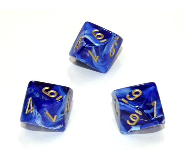 Chessex Polyhedral Dice Set: Vortex (Blue/Gold)
