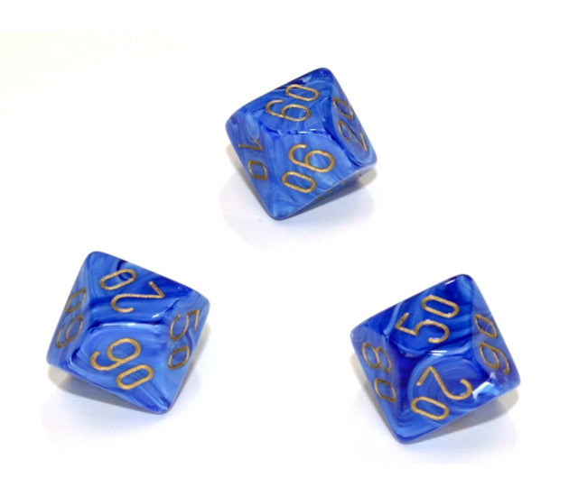 Chessex Polyhedral Dice Set: Vortex (Blue/Gold)
