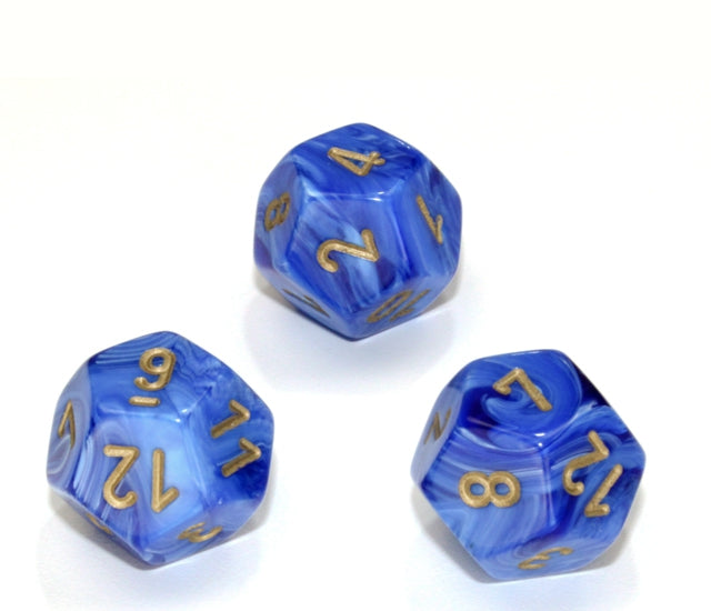 Chessex Polyhedral Dice Set: Vortex (Blue/Gold)