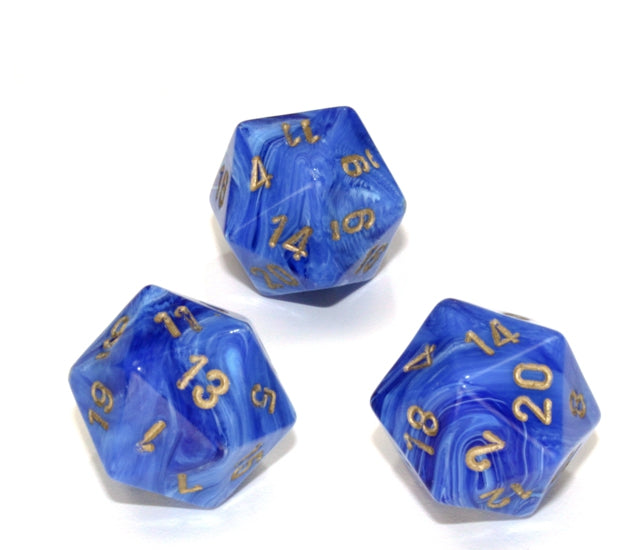 Chessex Polyhedral Dice Set: Vortex (Blue/Gold)